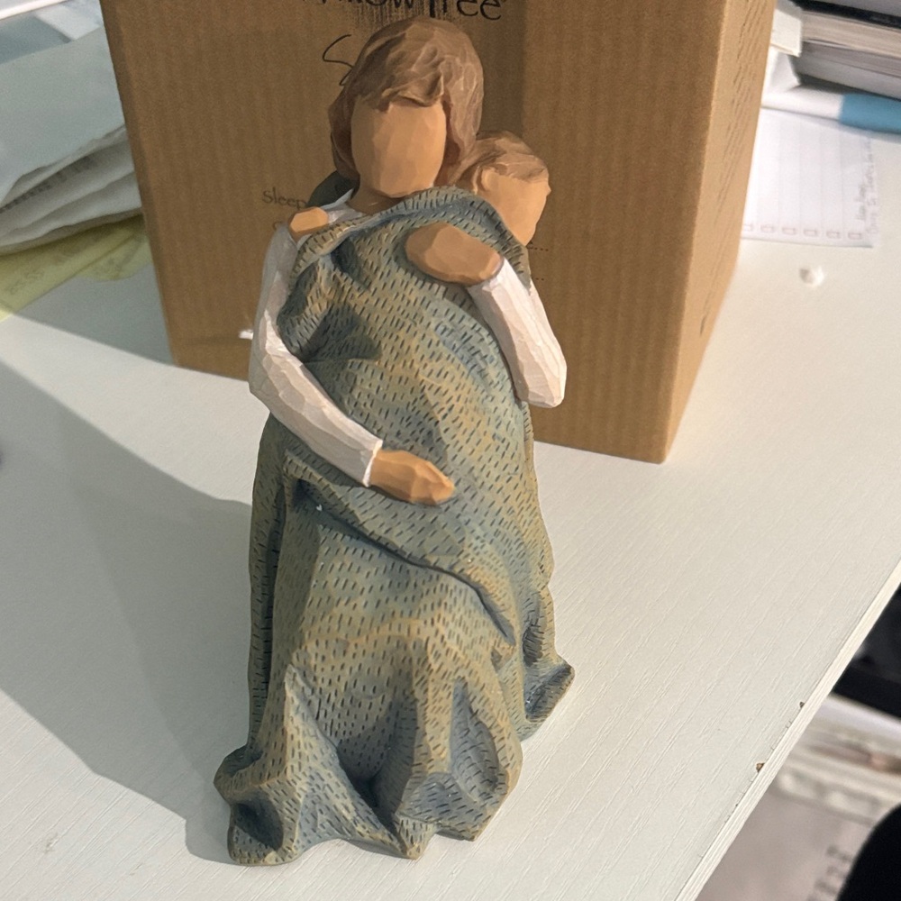 Willow Tree Mother with Child Blue and Cream Figurine